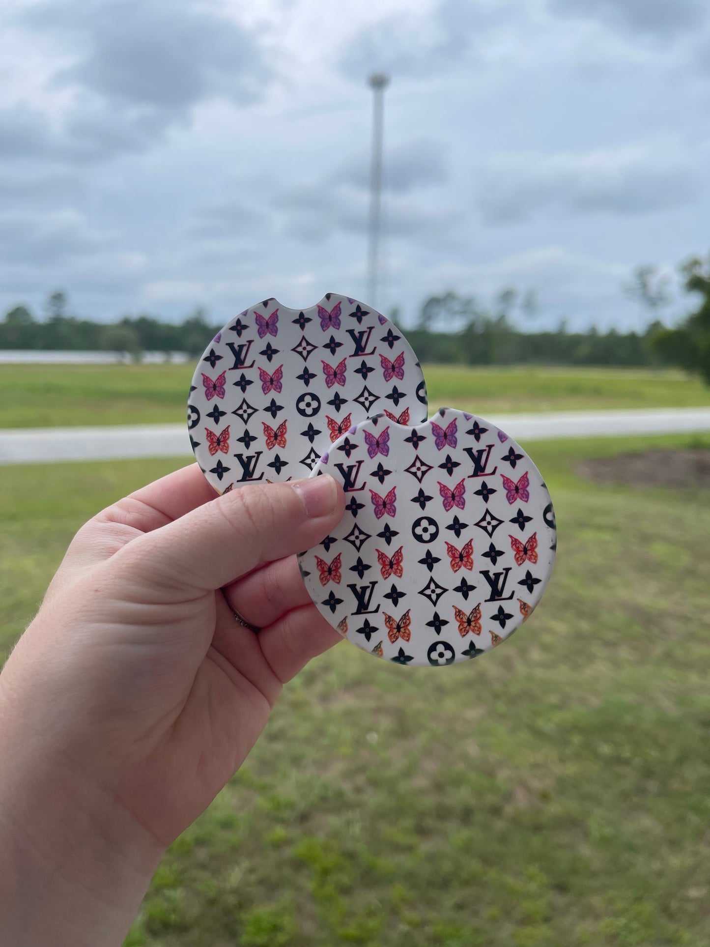 Boujee Butterfly Ceramic Car Coasters