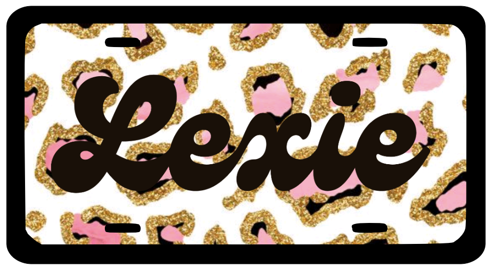 Custom Cheetah Print Car Tag